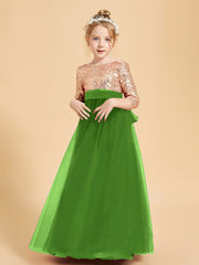 Robe Étincelante de Demoiselle d'Honneur Junior Top en Paillettes Mousse