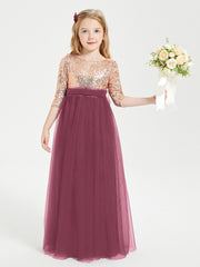 Robe Étincelante de Demoiselle d'Honneur Junior Top en Paillettes Mûre