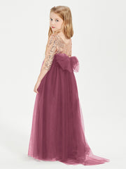 Robe Étincelante de Demoiselle d'Honneur Junior Top en Paillettes Mûre