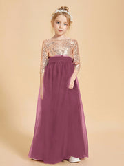 Robe Étincelante de Demoiselle d'Honneur Junior Top en Paillettes Mûre
