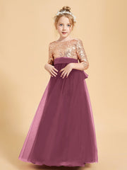 Robe Étincelante de Demoiselle d'Honneur Junior Top en Paillettes Mûre