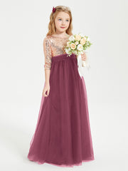 Robe Étincelante de Demoiselle d'Honneur Junior Top en Paillettes Mûre
