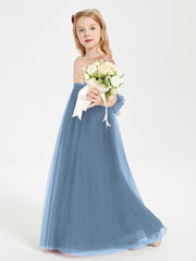Robe Étincelante de Demoiselle d'Honneur Junior Top en Paillettes Bleu de Schiste