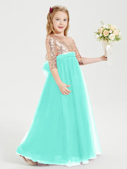 Robe Étincelante de Demoiselle d'Honneur Junior Top en Paillettes Spa