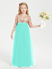 Robe Étincelante de Demoiselle d'Honneur Junior Top en Paillettes Spa
