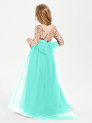 Robe Étincelante de Demoiselle d'Honneur Junior Top en Paillettes Spa