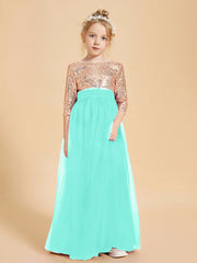 Robe Étincelante de Demoiselle d'Honneur Junior Top en Paillettes Spa