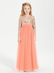 Robe Étincelante de Demoiselle d'Honneur Junior Top en Paillettes Crépuscule