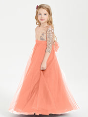Robe Étincelante de Demoiselle d'Honneur Junior Top en Paillettes Crépuscule