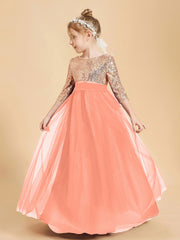 Robe Étincelante de Demoiselle d'Honneur Junior Top en Paillettes Crépuscule