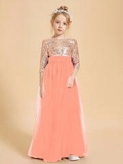 Robe Étincelante de Demoiselle d'Honneur Junior Top en Paillettes Crépuscule