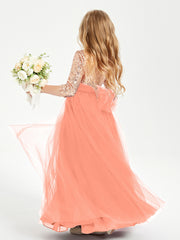 Robe Étincelante de Demoiselle d'Honneur Junior Top en Paillettes Crépuscule