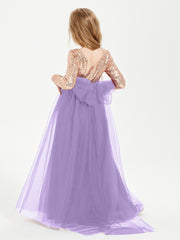 Robe Étincelante de Demoiselle d'Honneur Junior Top en Paillettes Tahiti
