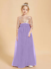 Robe Étincelante de Demoiselle d'Honneur Junior Top en Paillettes Tahiti