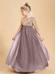 Robe Étincelante de Demoiselle d'Honneur Junior Top en Paillettes Vintage Mauve