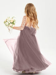 Robe Étincelante de Demoiselle d'Honneur Junior Top en Paillettes Vintage Mauve