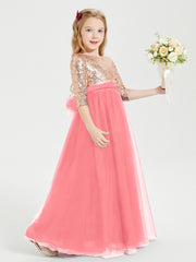 Robe Étincelante de Demoiselle d'Honneur Junior Top en Paillettes Pastèque