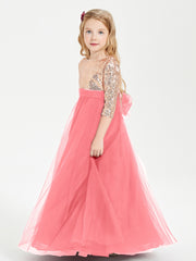 Robe Étincelante de Demoiselle d'Honneur Junior Top en Paillettes Pastèque