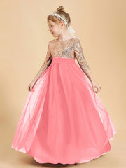Robe Étincelante de Demoiselle d'Honneur Junior Top en Paillettes Pastèque