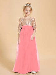 Robe Étincelante de Demoiselle d'Honneur Junior Top en Paillettes Pastèque