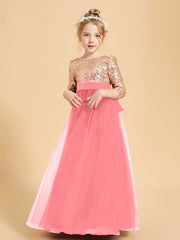 Robe Étincelante de Demoiselle d'Honneur Junior Top en Paillettes Pastèque