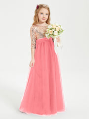 Robe Étincelante de Demoiselle d'Honneur Junior Top en Paillettes Pastèque