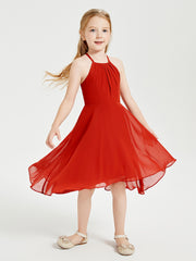 Junior Robes de Demoiselle d'Honneur Longueur de Mollet avec Jupe Asymétrique