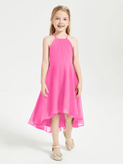 Junior Robes de Demoiselle d'Honneur Longueur de Mollet avec Jupe Asymétrique Azalée