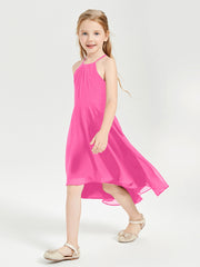 Junior Robes de Demoiselle d'Honneur Longueur de Mollet avec Jupe Asymétrique Azalée