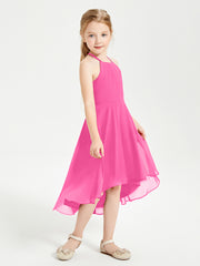 Junior Robes de Demoiselle d'Honneur Longueur de Mollet avec Jupe Asymétrique Azalée
