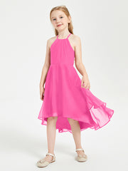 Junior Robes de Demoiselle d'Honneur Longueur de Mollet avec Jupe Asymétrique Azalée