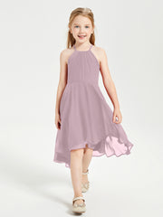 Junior Robes de Demoiselle d'Honneur Longueur de Mollet avec Jupe Asymétrique Dusk