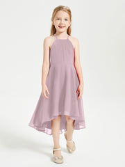 Junior Robes de Demoiselle d'Honneur Longueur de Mollet avec Jupe Asymétrique Dusk