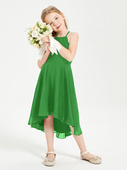 Junior Robes de Demoiselle d'Honneur Longueur de Mollet avec Jupe Asymétrique Vert