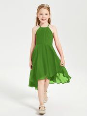 Junior Robes de Demoiselle d'Honneur Longueur de Mollet avec Jupe Asymétrique Mousse
