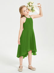 Junior Robes de Demoiselle d'Honneur Longueur de Mollet avec Jupe Asymétrique Mousse