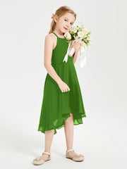 Junior Robes de Demoiselle d'Honneur Longueur de Mollet avec Jupe Asymétrique Mousse