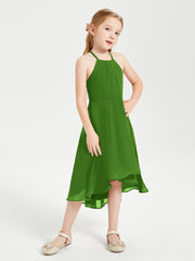 Junior Robes de Demoiselle d'Honneur Longueur de Mollet avec Jupe Asymétrique Mousse