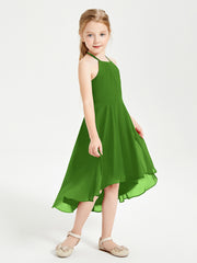 Junior Robes de Demoiselle d'Honneur Longueur de Mollet avec Jupe Asymétrique Mousse