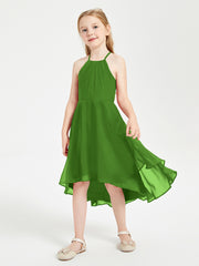 Junior Robes de Demoiselle d'Honneur Longueur de Mollet avec Jupe Asymétrique Mousse