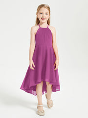 Junior Robes de Demoiselle d'Honneur Longueur de Mollet avec Jupe Asymétrique Orchidee