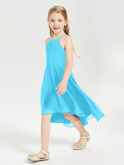 Junior Robes de Demoiselle d'Honneur Longueur de Mollet avec Jupe Asymétrique Piscine