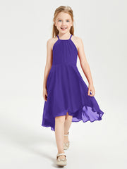 Junior Robes de Demoiselle d'Honneur Longueur de Mollet avec Jupe Asymétrique Régence