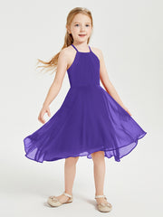 Junior Robes de Demoiselle d'Honneur Longueur de Mollet avec Jupe Asymétrique Régence
