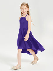 Junior Robes de Demoiselle d'Honneur Longueur de Mollet avec Jupe Asymétrique Régence