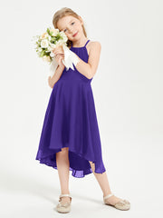 Junior Robes de Demoiselle d'Honneur Longueur de Mollet avec Jupe Asymétrique Régence