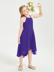Junior Robes de Demoiselle d'Honneur Longueur de Mollet avec Jupe Asymétrique Régence