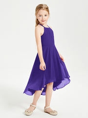 Junior Robes de Demoiselle d'Honneur Longueur de Mollet avec Jupe Asymétrique Régence