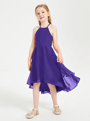 Junior Robes de Demoiselle d'Honneur Longueur de Mollet avec Jupe Asymétrique Régence