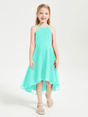 Junior Robes de Demoiselle d'Honneur Longueur de Mollet avec Jupe Asymétrique Spa